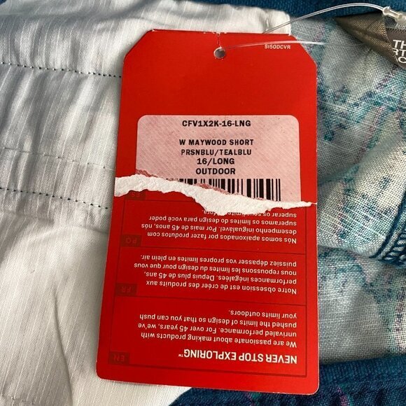 The North Face Maywood Shorts Linen Cotton Printed NWT‎ Women's Size 16 Long - Picture 7 of 12